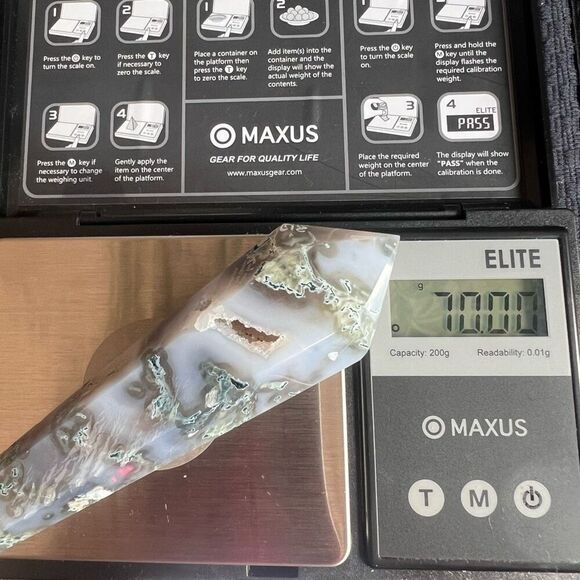 Moss Agate‎ Crystal Meditation Wand (#9) - Picture 10 of 11